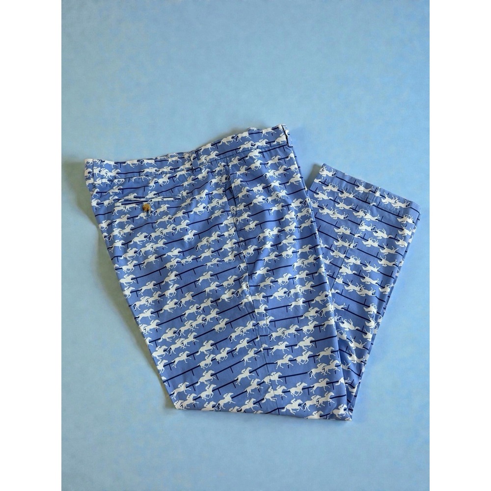 Vineyard Vines Men's 143rd Kentucky Derby Horse Scenic Pants Blue 42x30(29) READ